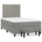 vidaXL Boxspringbett mit Matratze Hellgrau 120x190 cm Samt vidaXL Boxspringbett mit Matratze Hellgrau 120x190 cm Samt