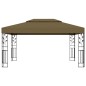 Pavillon mit Doppeldach & LED-Lichterkette 3x4 m Taupe Pavillon mit Doppeldach & LED-Lichterkette 3x4 m Taupe