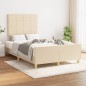 vidaXL Bettgestell mit Kopfteil Creme 120x190 cm Stoff vidaXL Bettgestell mit Kopfteil Creme 120x190 cm Stoff