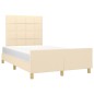 vidaXL Bettgestell mit Kopfteil Creme 120x190 cm Stoff vidaXL Bettgestell mit Kopfteil Creme 120x190 cm Stoff
