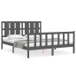 Massivholzbett mit Kopfteil Grau 160x200 cm Massivholzbett mit Kopfteil Grau 160x200 cm