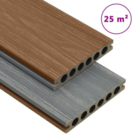 vidaXL WPC Terrassendielen mit Zubehör Braun und Grau 25 m² 4 m