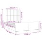 vidaXL Bettgestell mit Kopfteil Dunkelbraun 120x190 cm Stoff vidaXL Bettgestell mit Kopfteil Dunkelbraun 120x190 cm Stoff