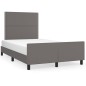 vidaXL Bettgestell mit Kopfteil Grau 120x190 cm Kunstleder vidaXL Bettgestell mit Kopfteil Grau 120x190 cm Kunstleder