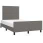vidaXL Bettgestell mit Kopfteil Grau 120x190 cm Kunstleder vidaXL Bettgestell mit Kopfteil Grau 120x190 cm Kunstleder