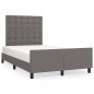 vidaXL Bettgestell mit Kopfteil Grau 120x190 cm Kunstleder vidaXL Bettgestell mit Kopfteil Grau 120x190 cm Kunstleder