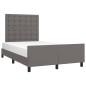 vidaXL Bettgestell mit Kopfteil Grau 120x190 cm Kunstleder vidaXL Bettgestell mit Kopfteil Grau 120x190 cm Kunstleder
