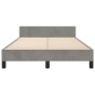 vidaXL Bettgestell mit Kopfteil Hellgrau 120x190 cm Samt vidaXL Bettgestell mit Kopfteil Hellgrau 120x190 cm Samt