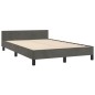 vidaXL Bettgestell mit Kopfteil Dunkelgrau 120x190 cm Samt vidaXL Bettgestell mit Kopfteil Dunkelgrau 120x190 cm Samt