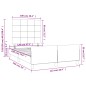 vidaXL Bettgestell mit Kopfteil Dunkelgrau 120x190 cm Samt vidaXL Bettgestell mit Kopfteil Dunkelgrau 120x190 cm Samt