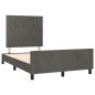 vidaXL Bettgestell mit Kopfteil Dunkelgrau 120x190 cm Samt vidaXL Bettgestell mit Kopfteil Dunkelgrau 120x190 cm Samt