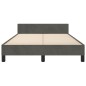 vidaXL Bettgestell mit Kopfteil Dunkelgrau 120x190 cm Samt vidaXL Bettgestell mit Kopfteil Dunkelgrau 120x190 cm Samt