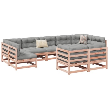 vidaXL 9-tlg. Garten-Sofagarnitur mit Kissen Massivholz Douglasie