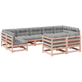 vidaXL 9-tlg. Garten-Sofagarnitur mit Kissen Massivholz Douglasie