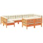 vidaXL 9-tlg. Garten-Sofagarnitur mit Kissen Wachsbraun Kiefernholz vidaXL 9-tlg. Garten-Sofagarnitur mit Kissen Wachsbraun Kiefernholz