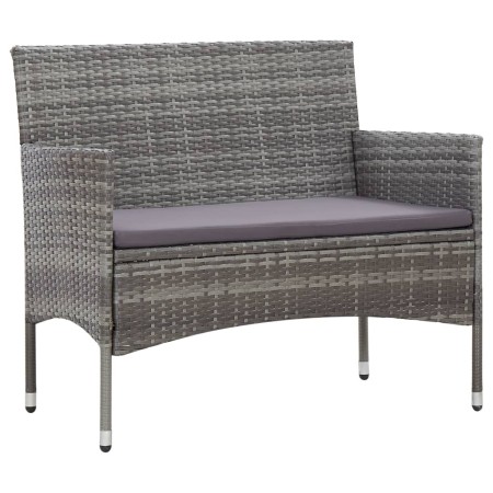 vidaXL Gartenbank 105 cm Poly Rattan Grau