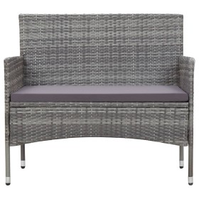 vidaXL Gartenbank 105 cm Poly Rattan Grau