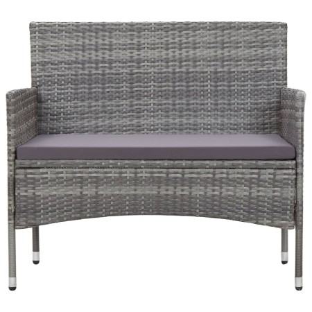 vidaXL Gartenbank 105 cm Poly Rattan Grau