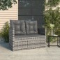 vidaXL Gartenbank mit Kissen Grau 105 cm Poly Rattan vidaXL Gartenbank mit Kissen Grau 105 cm Poly Rattan