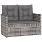vidaXL Gartenbank mit Kissen Grau 105 cm Poly Rattan vidaXL Gartenbank mit Kissen Grau 105 cm Poly Rattan