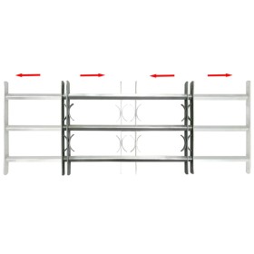 vidaXL Fenstergitter Verstellbar mit 3 Querstäben 500-650 mm