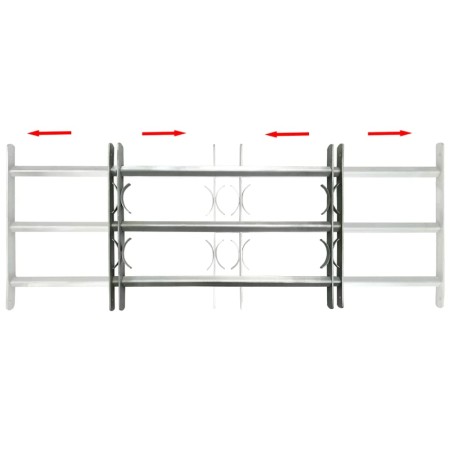 vidaXL Fenstergitter Verstellbar mit 3 Querstäben 500-650 mm