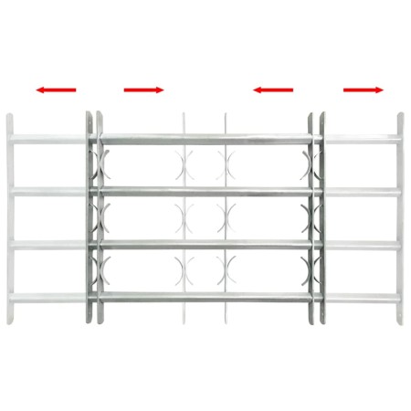 vidaXL Fenstergitter Verstellbar mit 4 Querstäben 500-650 mm