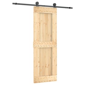 vidaXL Schiebetür mit Beschlag 70x210 cm Massivholz Kiefer
