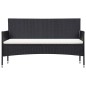 vidaXL 3-Sitzer-Gartensofa mit Kissen Schwarz Poly Rattan vidaXL 3-Sitzer-Gartensofa mit Kissen Schwarz Poly Rattan