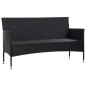 vidaXL 3-Sitzer-Gartensofa mit Kissen Schwarz Poly Rattan vidaXL 3-Sitzer-Gartensofa mit Kissen Schwarz Poly Rattan