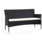 vidaXL 3-Sitzer-Gartensofa mit Kissen Schwarz Poly Rattan vidaXL 3-Sitzer-Gartensofa mit Kissen Schwarz Poly Rattan