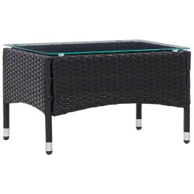 vidaXL 2-tlg. Garten-Lounge-Set mit Auflage Poly Rattan Schwarz 