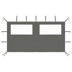 Pavillon-Seitenwand mit Fenstern 4x2 m Anthrazit
