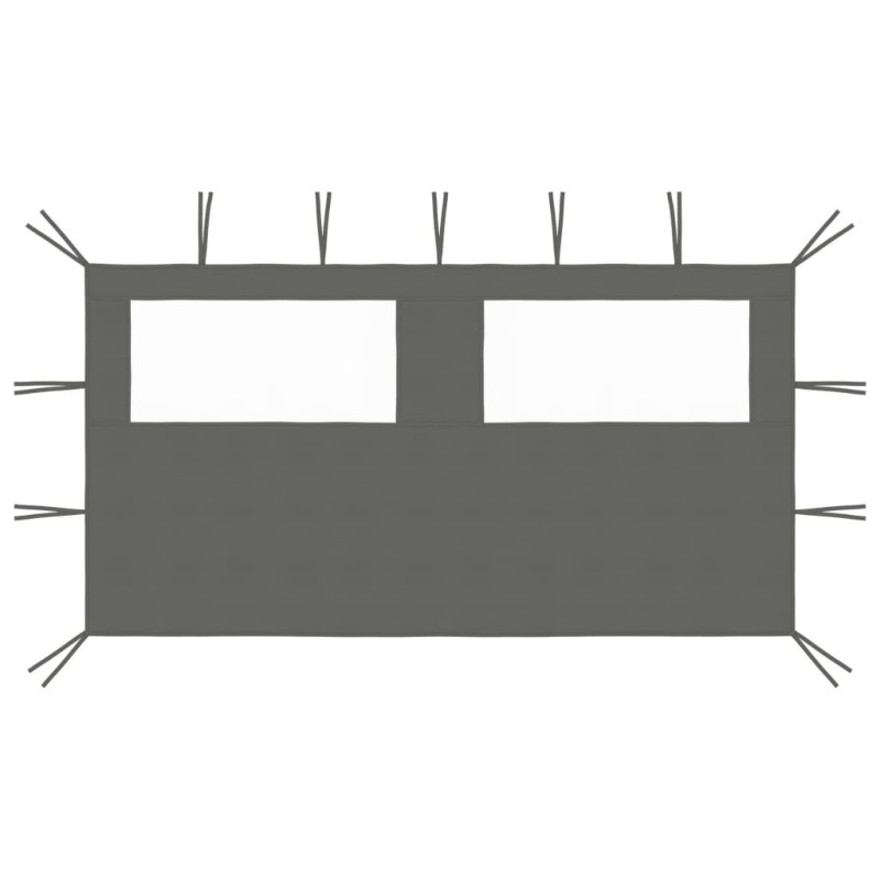 Pavillon-Seitenwand mit Fenstern 4x2 m Anthrazit Pavillon-Seitenwand mit Fenstern 4x2 m Anthrazit