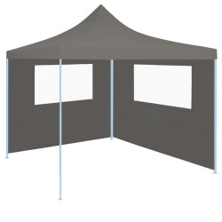 Pavillon-Seitenwand mit Fenstern 4x2 m Anthrazit