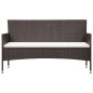 vidaXL Gartensofa 3-Sitzer mit Kissen Braun Poly Rattan vidaXL Gartensofa 3-Sitzer mit Kissen Braun Poly Rattan