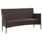 vidaXL Gartensofa 3-Sitzer mit Kissen Braun Poly Rattan vidaXL Gartensofa 3-Sitzer mit Kissen Braun Poly Rattan