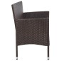 vidaXL Gartensofa 3-Sitzer mit Kissen Braun Poly Rattan vidaXL Gartensofa 3-Sitzer mit Kissen Braun Poly Rattan