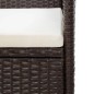 vidaXL Gartensofa 3-Sitzer mit Kissen Braun Poly Rattan vidaXL Gartensofa 3-Sitzer mit Kissen Braun Poly Rattan