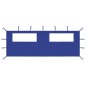 Pavillon-Seitenwand mit Fenstern 6x2 m Blau Pavillon-Seitenwand mit Fenstern 6x2 m Blau