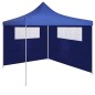 Pavillon-Seitenwand mit Fenstern 6x2 m Blau Pavillon-Seitenwand mit Fenstern 6x2 m Blau