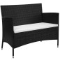 vidaXL Gartenbank 90 cm Poly Rattan Schwarz vidaXL Gartenbank 90 cm Poly Rattan Schwarz