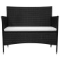vidaXL Gartenbank 90 cm Poly Rattan Schwarz vidaXL Gartenbank 90 cm Poly Rattan Schwarz