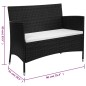 vidaXL Gartenbank 90 cm Poly Rattan Schwarz vidaXL Gartenbank 90 cm Poly Rattan Schwarz