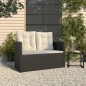 vidaXL Gartenbank mit Kissen Schwarz 105 cm Poly Rattan vidaXL Gartenbank mit Kissen Schwarz 105 cm Poly Rattan