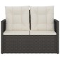 vidaXL Gartenbank mit Kissen Schwarz 105 cm Poly Rattan vidaXL Gartenbank mit Kissen Schwarz 105 cm Poly Rattan