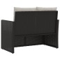 vidaXL Gartenbank mit Kissen Schwarz 105 cm Poly Rattan vidaXL Gartenbank mit Kissen Schwarz 105 cm Poly Rattan