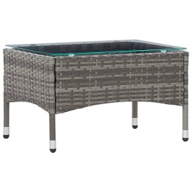 vidaXL 2-tlg. Garten-Lounge-Set mit Auflage Poly Rattan Grau 