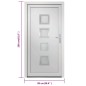 vidaXL Haustür Weiß 98x200 cm PVC vidaXL Haustür Weiß 98x200 cm PVC