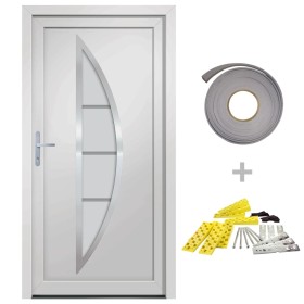 vidaXL Haustür Weiß 108x208 cm PVC